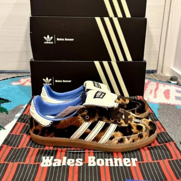 New Adidas x Wales Bonner Samba Pony Leopard Print Women's Sneaker - Picture 5 of 6